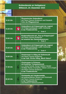 Gottesdienste an Heilig Abend 2025
